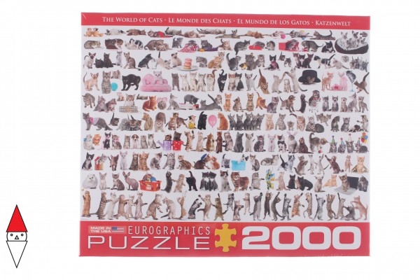 EUROGRAPHICS, 8220-0580, 628136205801, PUZZLE ANIMALI EUROGRAPHICS GATTI GATTI 2000 PZ