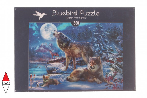 BLUEBIRD, 70147, 3663384701474, PUZZLE ANIMALI BLUEBIRD LUPI WINTER WOLF FAMILY 1500 PZ