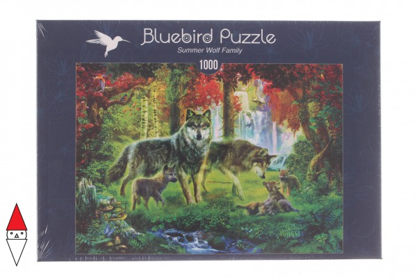 BLUEBIRD, 70156, 3663384701566, PUZZLE ANIMALI BLUEBIRD LUPI SUMMER WOLF FAMILY 1000 PZ