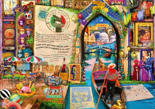 BLUEBIRD, 70259-P, 3663384702594, PUZZLE TEMATICO BLUEBIRD CITTA LIFE IS AN OPEN BOOK VENEZIA 4000 PZ