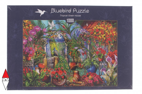 BLUEBIRD, 70248-P, 3663384702488, PUZZLE TEMATICO BLUEBIRD GIARDINI TROPICAL GREEN HOUSE 1000 PZ