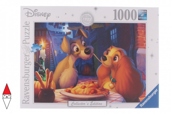 RAVENSBURGER, 13972, 4005556139729, PUZZLE DISNEY RAVENSBURGER CARTONI ANIMATI LILLI E IL VAGABONDO 1000 PZ