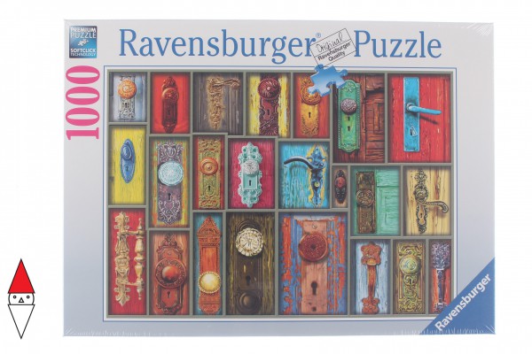 RAVENSBURGER, 19863, 4005556198634, PUZZLE OGGETTI RAVENSBURGER OGGETTI COMUNI ANTICHE MANIGLIE 1000 PZ