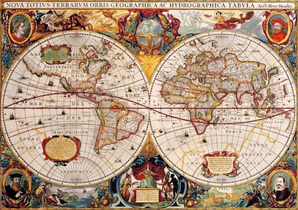BLUEBIRD, 70246-P, 3663384702464, PUZZLE OGGETTI BLUEBIRD CARTE GEOGRAFICHE MAPPAMONDO ANTICO 1000 PZ