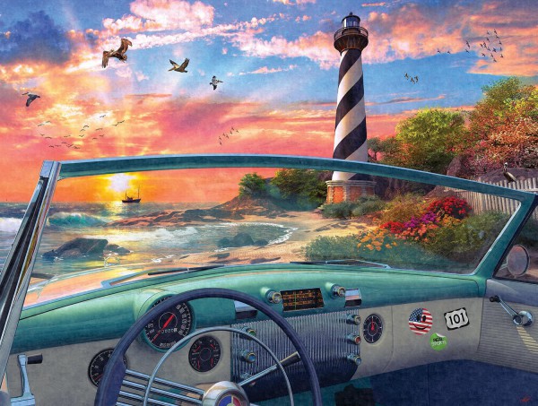 SUNSOUT, 50080, 796780500808, PUZZLE PAESAGGI SUNSOUT VINTAGE DOMINIC DAVISON CAPE HATTERAS DRIVE 500 PZ
