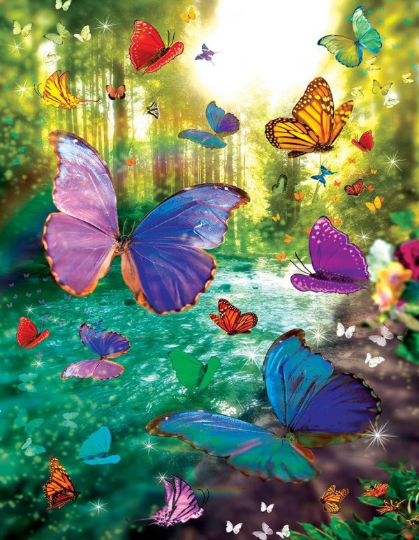 SUNSOUT, 48439, 796780484399, PUZZLE ANIMALI SUNSOUT FARFALLE ALIXANDRA MULLINS DREAM RIVER 1000 PZ XXL