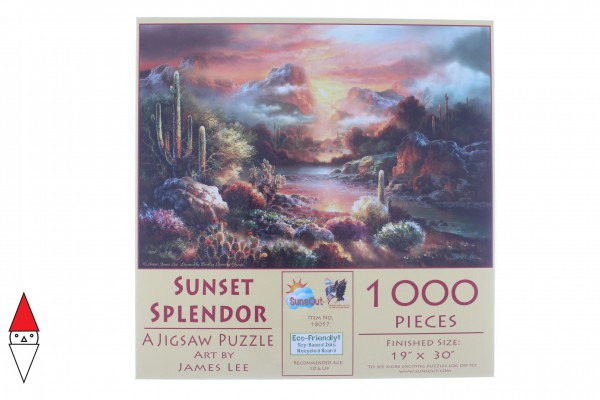 SUNSOUT, 18057, 796780180574, PUZZLE PAESAGGI SUNSOUT DESERTO JAMES LEE SUNSET SPLENDOR 1000 PZ