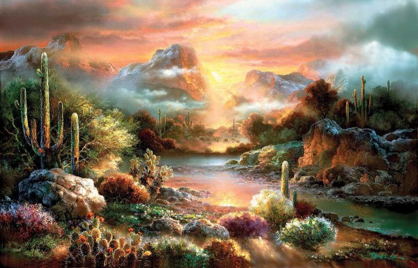 SUNSOUT, 18057, 796780180574, PUZZLE PAESAGGI SUNSOUT DESERTO JAMES LEE SUNSET SPLENDOR 1000 PZ