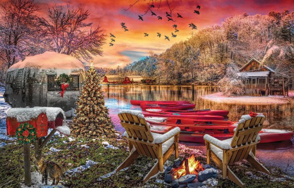 SUNSOUT, 30141, 796780301412, PUZZLE TEMATICO SUNSOUT NATALE CHRISTMAS EVE CAMPING 1000 PZ