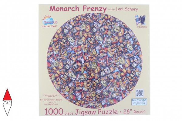SUNSOUT, 35047, 796780350472, PUZZLE ANIMALI SUNSOUT FARFALLE LORI SCHORY MONARCH FRENZY 1000 PZ