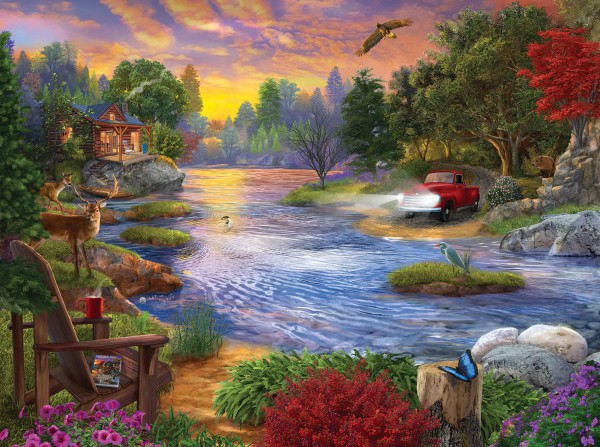SUNSOUT, 31415, 796780314153, PUZZLE PAESAGGI SUNSOUT FIUMI E CASCATE HEADLIGHTS 1000 PZ