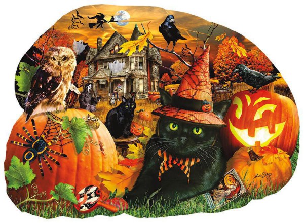 SUNSOUT, 95036, 796780950368, PUZZLE SAGOMATO SUNSOUT HALLOWEEN LORI SCHORY 1000 PZ