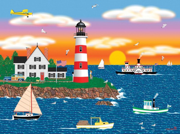 SUNSOUT, 22619, 796780226197, PUZZLE GRAFICA SUNSOUT MARK FROST TRIANGLE POINT LIGHTHOUSE 1000 PZ