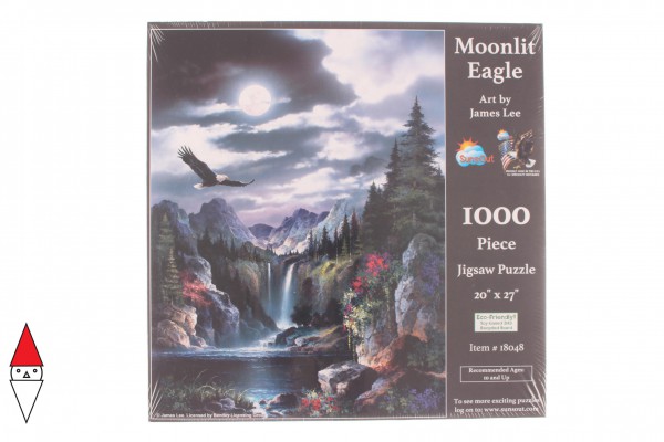 SUNSOUT, 18048, 796780180482, PUZZLE PAESAGGI SUNSOUT FIUMI E CASCATE JAMES LEE MOONLIT EAGLE 1000 PZ