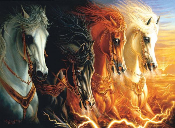 SUNSOUT, 68420, 796780684201, PUZZLE ANIMALI SUNSOUT LINDSBURG-OSORIO FOUR HORSES OF THE APOCALYPSE 1500 PZ