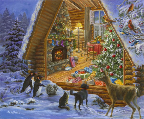 SUNSOUT, 19302, 796780193024, PUZZLE TEMATICO SUNSOUT NATALE JANE MADAY CHRISTMAS CABIN 1000 PZ