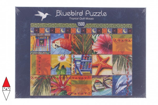 BLUEBIRD, 70081, 3663384700811, PUZZLE TEMATICO BLUEBIRD COLLAGE TROPICAL QUILT MOSAIC 1500 PZ