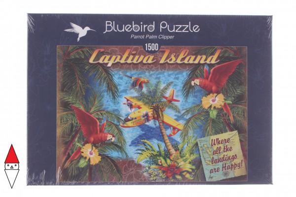 BLUEBIRD, 70104, 3663384701047, PUZZLE ANIMALI BLUEBIRD PAPPAGALLI PARROT PALM CLIPPER 1500 PZ