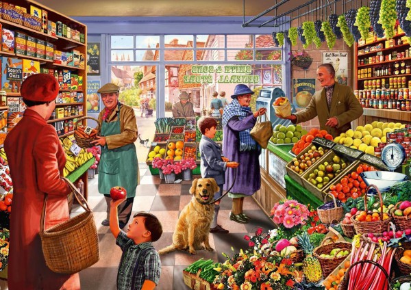 BLUEBIRD, 70232-P, 3663384702327, PUZZLE TEMATICO BLUEBIRD NEGOZI VILLAGE GREENGROCER ORTOLANO 1000 PZ