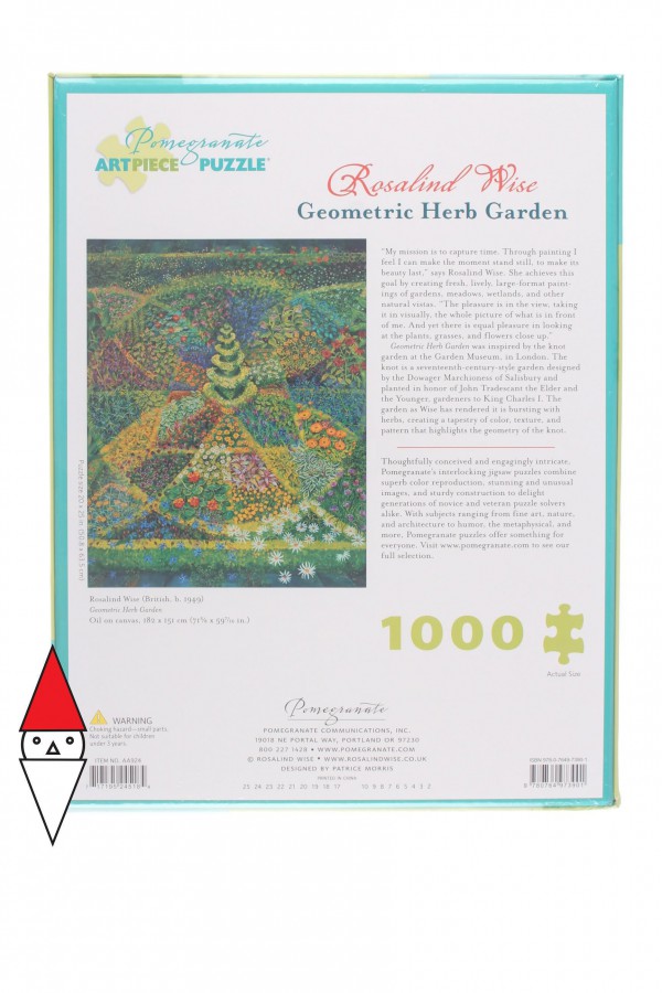 POMEGRANATE, AA924, 9780764973901, PUZZLE ARTE POMEGRANATE ROSALIND WISE GEOMETRIC HERB GARDEN 1000 PZ