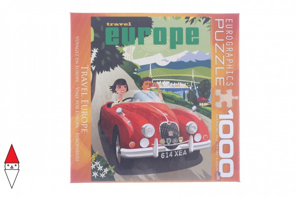 EUROGRAPHICS, 8000-1645, 628136066457, PUZZLE GRAFICA EUROGRAPHICS STAMPE VINTAGE VIAGGIO IN EUROPA 1000 PZ