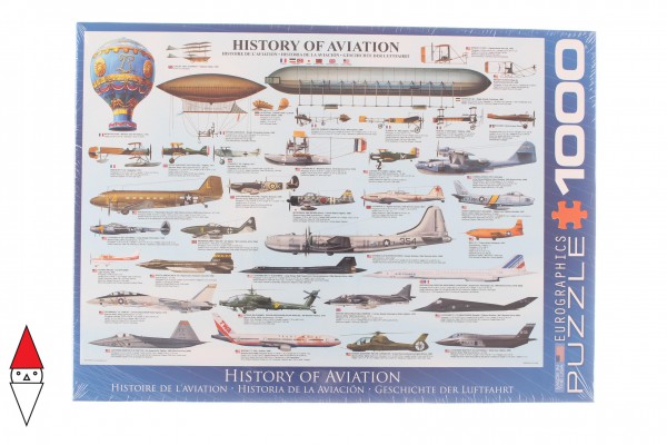EUROGRAPHICS, 6000-0086, 628136600866, PUZZLE MEZZI DI TRASPORTO EUROGRAPHICS AEREI STORIA DELL AVIAZIONE 1000 PZ