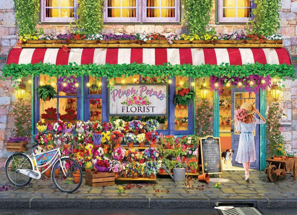 EUROGRAPHICS, 6000-5518, 628136655187, PUZZLE TEMATICO EUROGRAPHICS NEGOZI PLUSH PETALS FIORISTA 1000 PZ
