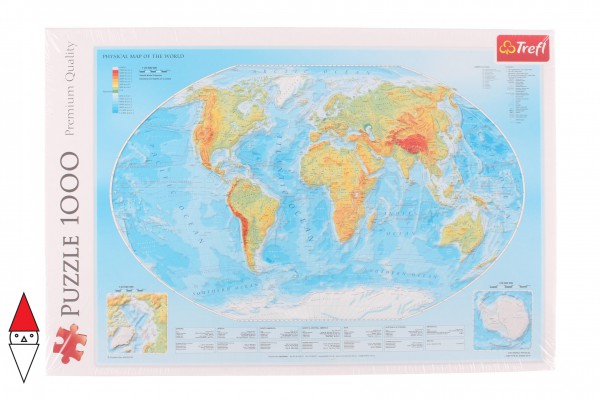 TREFL, 10463, 5900511104639, PUZZLE OGGETTI TREFL CARTE GEOGRAFICHE MAPPAMONDO FISICO 1000 PZ