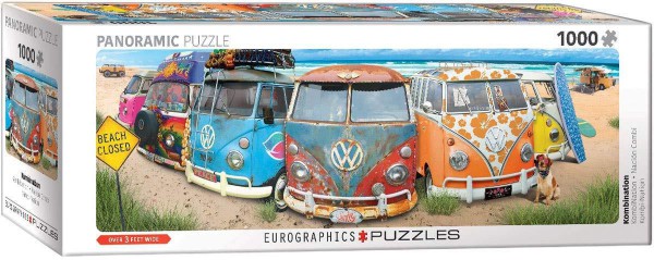 EUROGRAPHICS, 6010-5442, 628136654425, PUZZLE MEZZI DI TRASPORTO EUROGRAPHICS PANORAMA VW BUS COMBINAZIONE 1000 PZ