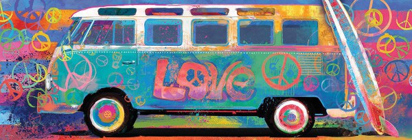 EUROGRAPHICS, 6010-5549, 628136655491, PUZZLE MEZZI DI TRASPORTO EUROGRAPHICS PANORAMA LOVE SPLASH VW 1000 PZ