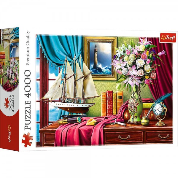 TREFL, 45008, 5900511450088, PUZZLE TEMATICO TREFL NATURA MORTA LA SCRIVANIA DEGLI ESPLORATORI 4000 PZ