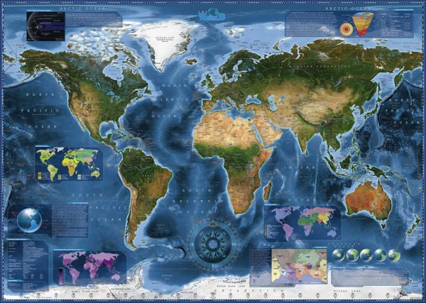 HEYE, 29797, 4001689297978, PUZZLE OGGETTI HEYE CARTE GEOGRAFICHE MAP ART SATELLITE MAP 2000 PZ