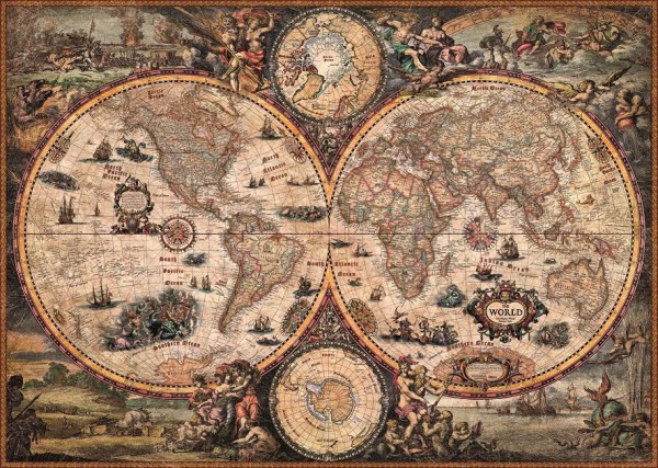 HEYE, 29666, 4001689296667, PUZZLE OGGETTI HEYE CARTE GEOGRAFICHE MAP ART VINTAGE WORLD 2000 PZ