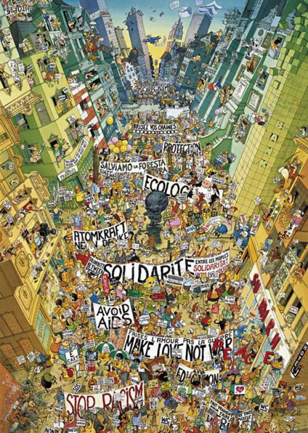 HEYE, 29820, 4001689298203, PUZZLE GRAFICA HEYE FUMETTI DEGANO PROTEST 2000 PZ