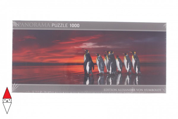 HEYE, 29858, 4001689298586, PUZZLE ANIMALI HEYE PINGUINI PANORAMA KING PENGUINS 1000 PZ