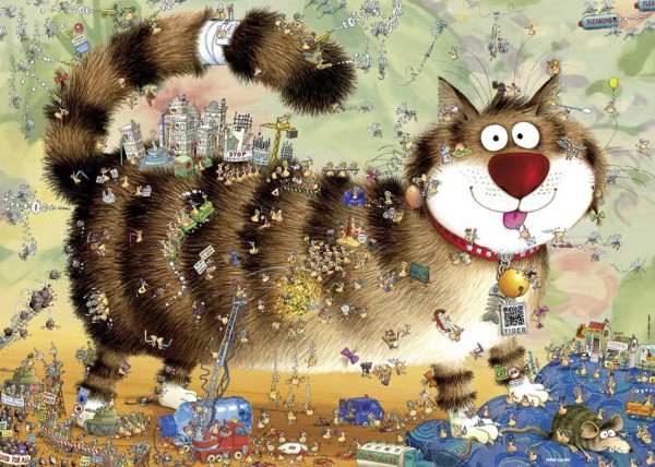 HEYE, 29569, 4001689295691, PUZZLE GRAFICA HEYE GATTI DEGANO CATS LIFE 1000 PZ