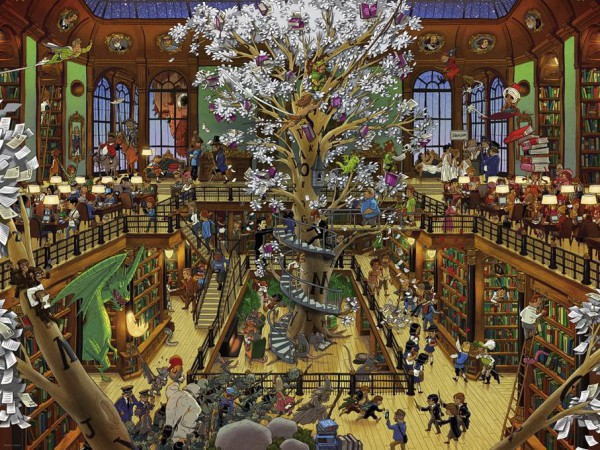 HEYE, 29840, 4001689298401, PUZZLE GRAFICA HEYE FUMETTI OESTERLE LIBRARY 1500 PZ