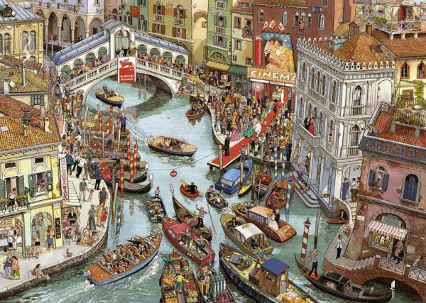HEYE, 29843, 4001689298432, PUZZLE GRAFICA HEYE FUMETTI GOBEL KNORR O SOLE MIO 2000 PZ