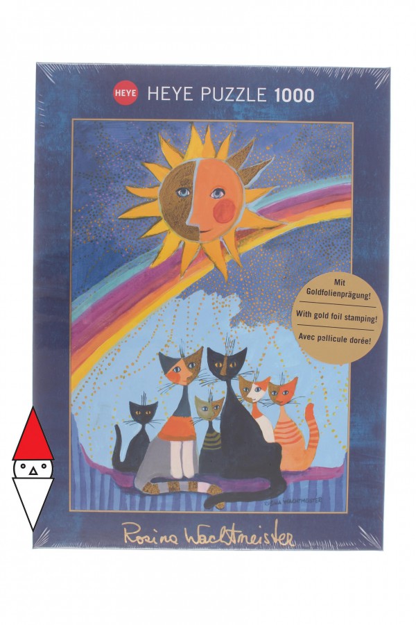 HEYE, 29854, 4001689298548, PUZZLE ANIMALI HEYE GATTI WATCHMEISTER GOLD RAIN 1000 PZ