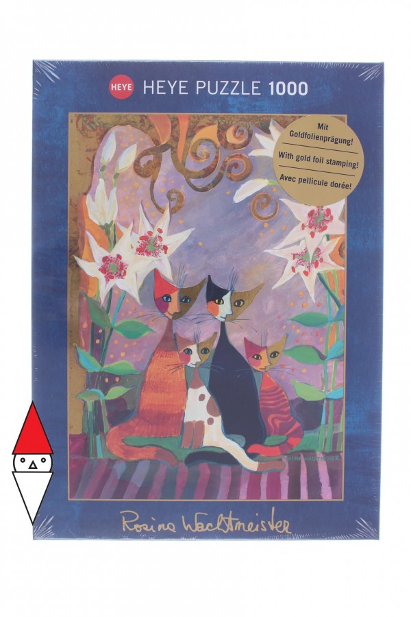 HEYE, 29819, 4001689298197, PUZZLE ANIMALI HEYE GATTI WATCHMEISTER LILIES 1000 PZ
