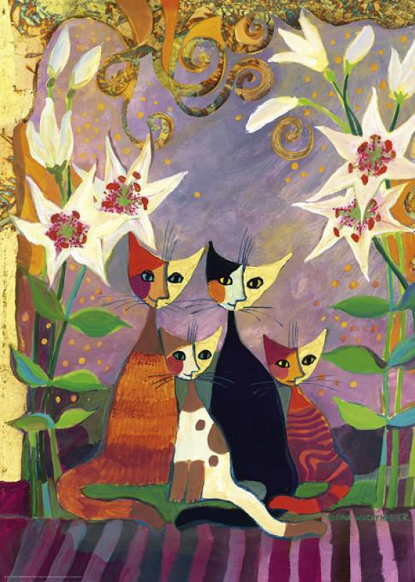HEYE, 29819, 4001689298197, PUZZLE ANIMALI HEYE GATTI WATCHMEISTER LILIES 1000 PZ