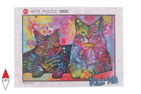 HEYE, 29864, 4001689298647, PUZZLE ANIMALI HEYE GATTI JOLLY PETS DEVOTED 2 CATS 1000 PZ