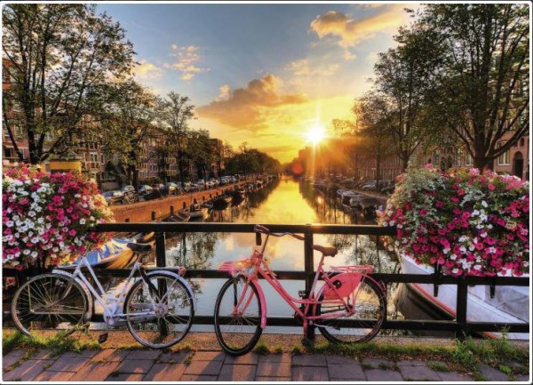 RAVENSBURGER, 19606, 4005556196067, PUZZLE PAESAGGI RAVENSBURGER CITTA BICICLETTE AD AMSTERDAM 1000 PZ
