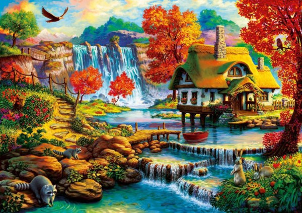 BLUEBIRD, 70339-P, 3663384703393, PUZZLE EDIFICI BLUEBIRD COTTAGES E CHALETS COUNTRY HOUSE 1000 PZ