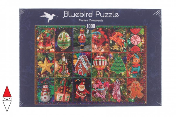 BLUEBIRD, 70325-P, 3663384703256, PUZZLE TEMATICO BLUEBIRD NATALE FESTIVE ORNAMENTS 1000 PZ