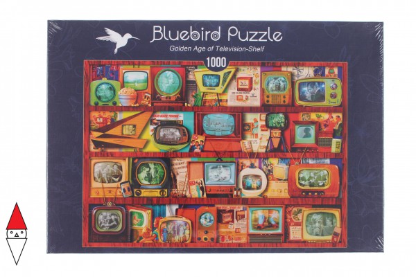 BLUEBIRD, 70330-P, 3663384703300, PUZZLE OGGETTI BLUEBIRD VINTAGE GOLDEN AGE OF TELEVISION-SHELF 1000 PZ