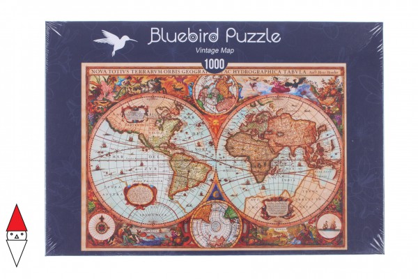 BLUEBIRD, 70329-P, 3663384703294, PUZZLE OGGETTI BLUEBIRD CARTE GEOGRAFICHE VINTAGE MAP 1000 PZ