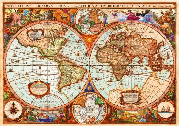 BLUEBIRD, 70329-P, 3663384703294, PUZZLE OGGETTI BLUEBIRD CARTE GEOGRAFICHE VINTAGE MAP 1000 PZ