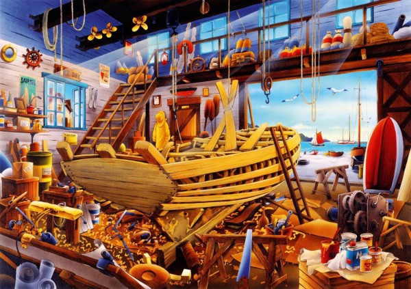 BLUEBIRD, 70316-P, 3663384703164, PUZZLE TEMATICO BLUEBIRD MESTIERI BOAT YARD 1000 PZ