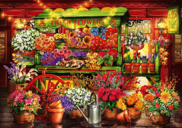 BLUEBIRD, 70333-P, 3663384703331, PUZZLE TEMATICO BLUEBIRD NEGOZI FLOWER MARKET STALL 1000 PZ